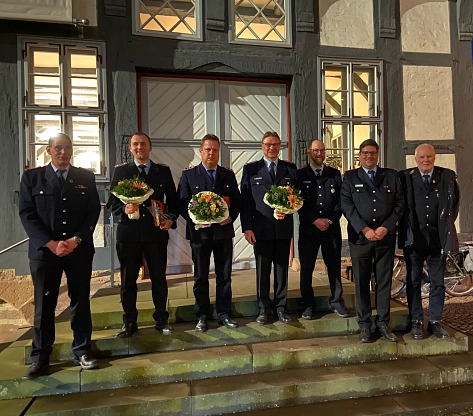 Ernennung und Abberufung stellvertretender Ortsbrandmeister Delliehausen, Ernennung zum Ehrenortsbrandmeister Ofw Escherhausen.&nbsp;&copy;&nbsp;Feuerwehr Stadt Uslar