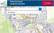 Ausschnitt aus der Karte Kühle-Orte des Landkreises Northeim
