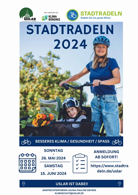 Plakat zur Aktion Stadtradeln. Informationen zum Veranstaltungszeitpunkt auch im Mitteilungstext.&nbsp;&copy;&nbsp;Stadt Uslar